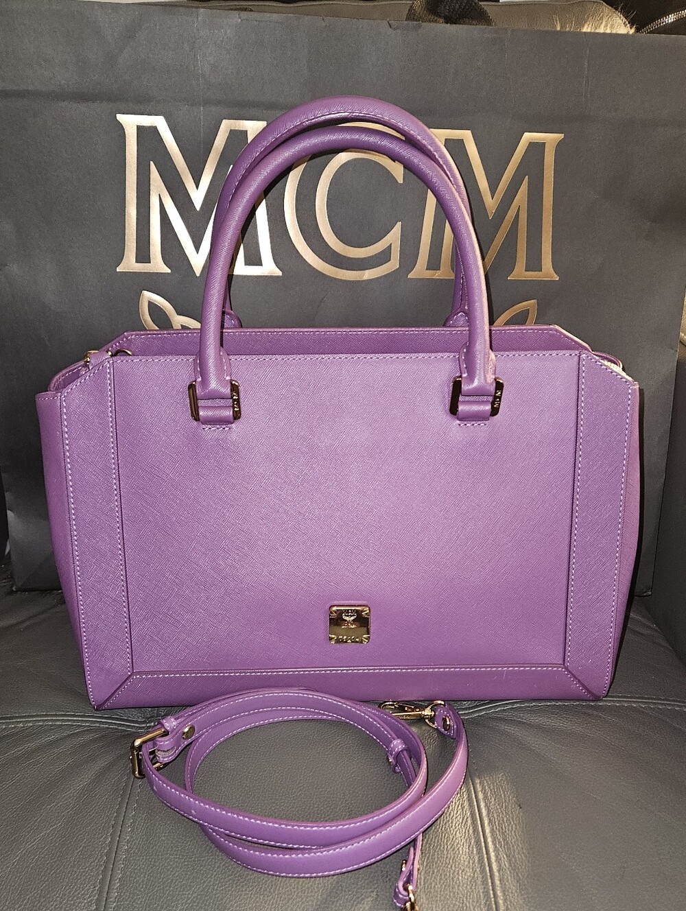 MCM Safiano Leather Large 2way Bag